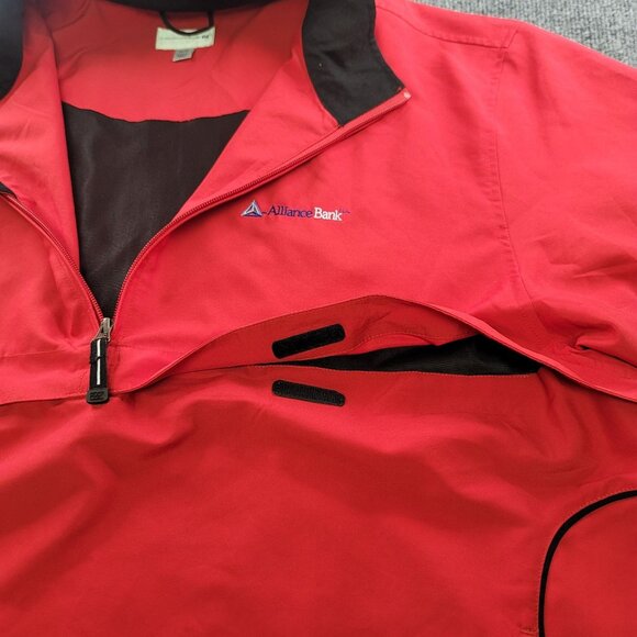 Cutter and Buck Mens XL WindTec Red Half Zip Pullover Alliance Bank Logo - Picture 3 of 13